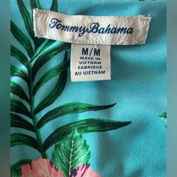Tommy Bahama SZ M Sleeveless Tropical Floral Maxi Dress in Blue and Pink - Picture 6 of 12